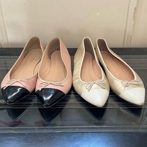 Two pairs of J. Crew ballet flats.